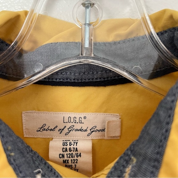H&M Mustard Yellow Boys Button Up Shirt Size 6/7y Easter Church - Picture 2 of 4